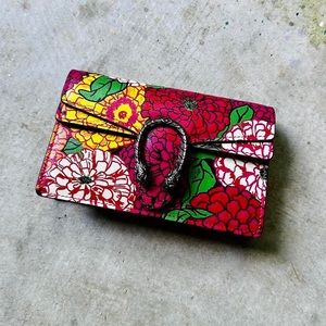Gucci x Ken Scott Dionysus Floral Print Leather Shoulder Bag